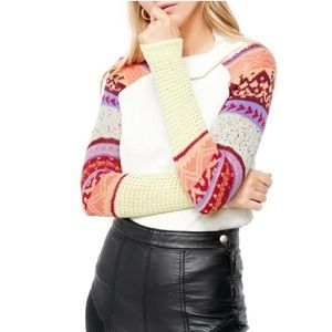 Free People Fair Isle Cowl Neck Sweater